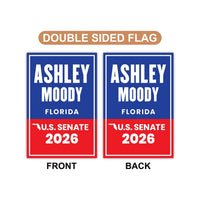 Ashley Moody For Florida Senate 2026 Garden Flag, Double Sided, 2026 Senate Flag, Republic, Elections Flag, Race Red White & Blue Flag