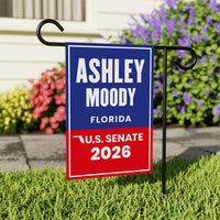 Ashley Moody For Florida Senate 2026 Garden Flag, Double Sided, 2026 Senate Flag, Republic, Elections Flag, Race Red White & Blue Flag