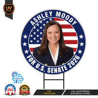 Ashley Moody For Florida Senate 2026 Yard Sign, Corrugated Plastic Senate Elections Race Red White & Blue Yard Sign with Metal H-Stake