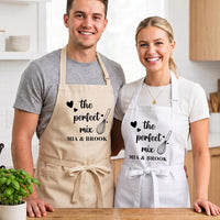 Custom Couples Apron, Personalized Cooking Apron for Husband Wife, Matching Cooking Apron, Newly Married Couple Gift, Anniversary Gift