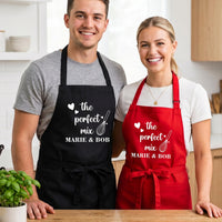Custom Couples Apron, Personalized Cooking Apron for Husband Wife, Matching Cooking Apron, Newly Married Couple Gift, Anniversary Gift