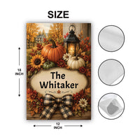 Personalized Fall Garden Flag, 12x18 Double Sided Yard Flag, Autumn Welcome Sign, Thanksgiving Pumpkin Porch Decor, Housewarming Gift
