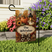 Personalized Fall Garden Flag, 12x18 Double Sided Yard Flag, Autumn Welcome Sign, Thanksgiving Pumpkin Porch Decor, Housewarming Gift