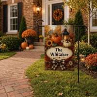 Personalized Fall Garden Flag, 12x18 Double Sided Yard Flag, Autumn Welcome Sign, Thanksgiving Pumpkin Porch Decor, Housewarming Gift