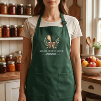 Personalized Baking Apron, Name Cooking Apron, Kitchen Apron with Pockets, Made With Love Design for Home Baker, Gift for Mom or Grandma