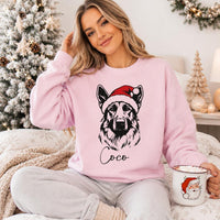 Personalized Santa Paws Dog Sweatshirt, Custom Pet Name Crewneck, Christmas Dog Breed Shirt, Festive Paw Lover Top, Gift for Pet Mom