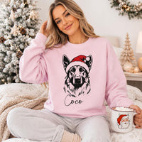 Personalized Santa Paws Dog Sweatshirt, Custom Pet Name Crewneck, Christmas Dog Breed Shirt, Festive Paw Lover Top, Gift for Pet Mom