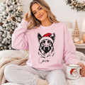 Personalized Santa Paws Dog Sweatshirt, Custom Pet Name Crewneck, Christmas Dog Breed Shirt, Festive Paw Lover Top, Gift for Pet Mom