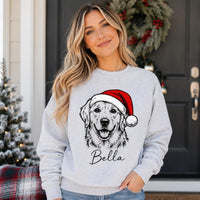 Personalized Santa Paws Dog Sweatshirt, Custom Pet Name Crewneck, Christmas Dog Breed Shirt, Festive Paw Lover Top, Gift for Pet Mom