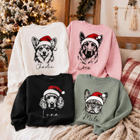 Personalized Santa Paws Dog Sweatshirt, Custom Pet Name Crewneck, Christmas Dog Breed Shirt, Festive Paw Lover Top, Gift for Pet Mom