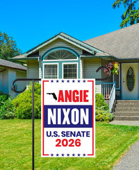 Angie Nixon For Florida Senate 2026 Garden Flag, Double Sided, 2026 Senate Flag, Republic, Elections Flag, Race Red White & Blue Flag
