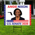 Angie Nixon For Florida Senate 2026 Yard Sign, Corrugated Plastic Senate Elections Race Red White & Blue Yard Sign with Metal H-Stake