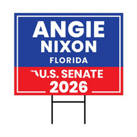 Angie Nixon For Florida Senate 2026 Yard Sign, Corrugated Plastic Senate Elections Race Red White & Blue Yard Sign with Metal H-Stake