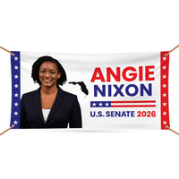 Angie Nixon For Florida U.S. Senate Banner Sign, 13 oz Waterproof US Senate Election 2026 Vinyl Banner With Metal Grommets