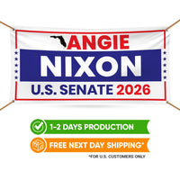 Angie Nixon For Florida U.S. Senate Banner Sign, 13 oz Waterproof US Senate Election 2026 Vinyl Banner With Metal Grommets