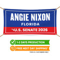 Angie Nixon For Florida U.S. Senate Banner Sign, 13 oz Waterproof US Senate Election 2026 Vinyl Banner With Metal Grommets