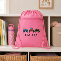 Personalized Kids Drawstring Backpack, Custom Name School Cinch Bag, Gym Sports Sack, Student Personalized Bag, Back to School Gift