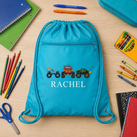 Personalized Kids Drawstring Backpack, Custom Name School Cinch Bag, Gym Sports Sack, Student Personalized Bag, Back to School Gift