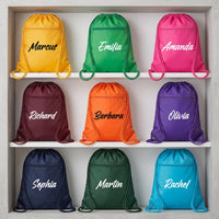 Personalized Nursery Drawstring Backpack, Custom Name Cinch Bag, Daycare Nanny Preschool Bag, Kids Drawstring Bag, Kids Activity Gift