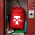 Personalized School Drawstring Backpack, Custom Name Initial Cinch Bag, Kids Gym Backpack, Student Personalized Bag, Back to School Gift