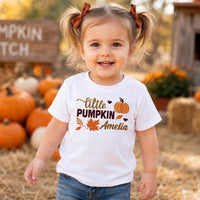 Little Pumpkin Embroidered Shirt, Personalized Fall Baby Long Sleeve, Custom Name Autumn Outfit, Cute Festive Shirt, Fall Gift for Baby