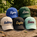 Personalized Team Embroidered Hat, Custom Team Name Baseball Cap, Adjustable Cotton Cap, College Game Day Hat for Women, Game Day Gift