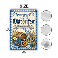 Personalized Oktoberfest Garden Flag, 12x18 Double Sided Yard Flag, Custom Family Decor, Bavarian Beer Stein Porch Decor, Family Gift