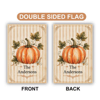 Personalized Pumpkin Garden Flag, 12x18 Inch Double Sided Yard Flag, Fall Garden Decor, Neutral Autumn Porch Decor, Housewarming Gift