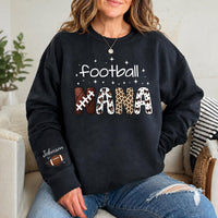 Personalized Football Nana Sweatshirt, Custom Family Name Shirt, Senior Night Gigi Gift, Game Day Outfit, Gift for Grandma, Front Sleeve