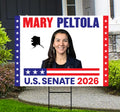 Mary Peltola For Alaska Senate 2026 Yard Sign, Corrugated Plastic Senate Elections Race Red White & Blue Yard Sign with Metal H-Stake