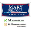Mary Peltola For Alaska U.S. Senate Banner Sign, 13 oz Waterproof US Senate Election 2026, Republican Party Vinyl Banner With Metal Grommets