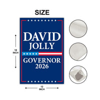 David Jolly For Florida Governor 2026 Garden Flag, Double Sided, 2026 Governor Flag, Republic, Elections Flag, Race Red White & Blue Flag