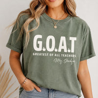 Personalized GOAT Teacher Name Shirt, Greatest of All Teachers Tee, Custom Educator Tee, Teacher Appreciation Gift, Back to School Gift
