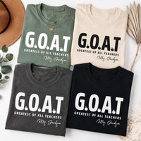 Personalized GOAT Teacher Name Shirt, Greatest of All Teachers Tee, Custom Educator Tee, Teacher Appreciation Gift, Back to School Gift