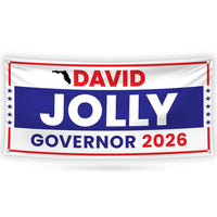 David Jolly For Florida U.S. Governor Banner Sign, 13 oz Waterproof US Governor Election 2026 Vinyl Banner With Metal Grommets
