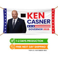 Ken Casner For Wyoming U.S. Governor Banner Sign, 13 oz Waterproof US Governor Election 2026 Vinyl Banner With Metal Grommets
