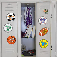 Personalized Sports Ball Magnet, Custom Name Number Magnet, Baseball Softball Soccer Basketball Gift, Kids Locker Decor, Team Player Gift