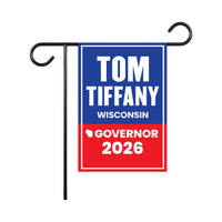 Tom Tiffany For Wisconsin Governor 2026 Garden Flag, Double Sided, 2026 Governor Flag, Elections Flag, Race Red White & Blue Flag