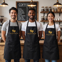 Custom Logo Embroidered Apron, Personalized Canvas Kitchen Apron, Branded Cafe Staff Uniform, Custom Business Apron, Restaurant Gift