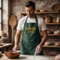 Custom Logo Embroidered Apron, Personalized Canvas Kitchen Apron, Branded Cafe Staff Uniform, Custom Business Apron, Restaurant Gift