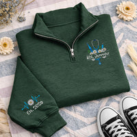 Personalized Nurse Embroidered Quarter Zip Sweatshirt, Custom RN Name Sweater, Hospital Shift Pullover, Scrub Layering Top, New Nurse Gift