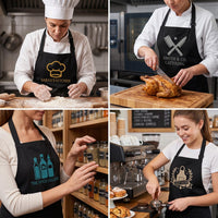Custom Logo Embroidered Apron, Personalized Name Cooking Apron, Branded Staff Uniform, Custom Business Apron, Branded Kitchen Gift