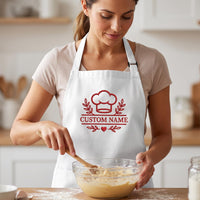 Custom Logo Embroidered Apron, Personalized Name Cooking Apron, Branded Staff Uniform, Custom Business Apron, Branded Kitchen Gift