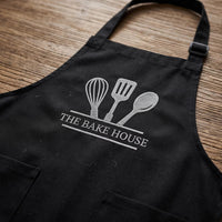 Custom Logo Embroidered Apron, Personalized Name Cooking Apron, Branded Staff Uniform, Custom Business Apron, Branded Kitchen Gift