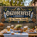 Personalized Oktoberfest Vinyl Banner, Custom Family Name Sign, German Beer Festival Decor, Fence Display Sign, Celebration Banner