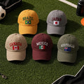 Custom Country Embroidered Hat, Personalized Flag Baseball Cap, Adjustable Cotton Cap, International Soccer Fan Gift, Personalized Gift