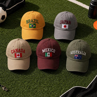 Custom Country Embroidered Hat, Personalized Flag Baseball Cap, Adjustable Cotton Cap, International Soccer Fan Gift, Personalized Gift