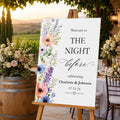 Custom Floral Wedding Foam Board Sign, Night Before Welcome Sign, Personalized Poster Sign, Reception Easel Sign, Wedding Decor Sign