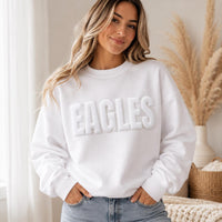 Custom Mascot Puff Print Sweatshirt, Personalized School Name Shirt, 3D Raised Game Day Hoodie, Team Name Sweatshirt, Team Spirit Wear