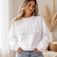 Custom Mascot Puff Print Sweatshirt, Personalized School Name Shirt, 3D Raised Game Day Hoodie, Team Name Sweatshirt, Team Spirit Wear